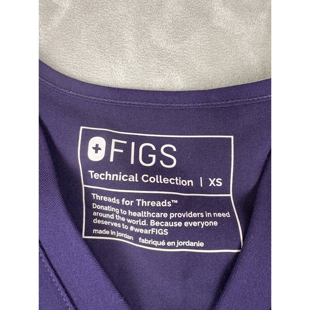 Figs Women's XS Scrub Set V-Neck Top & Jogger Pants - Deep Purple - Picture 5 of 14